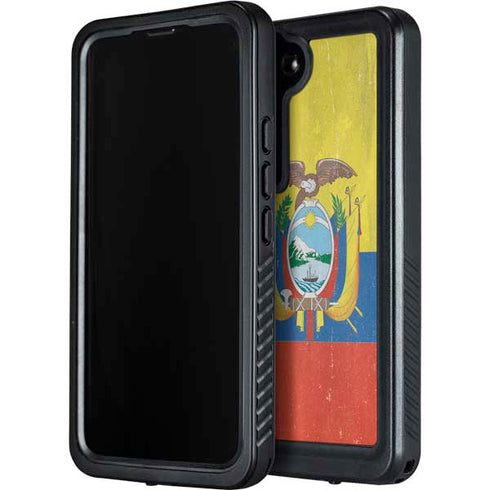 Ecuador Flag Distressed Galaxy S24 Plus Waterproof Case